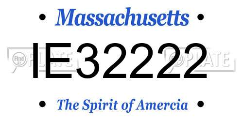 IE32222 Massachusetts License Plate