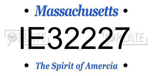 IE32227 Massachusetts License Plate