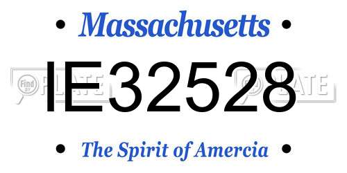 IE32528 Massachusetts License Plate