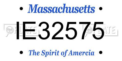 IE32575 Massachusetts License Plate
