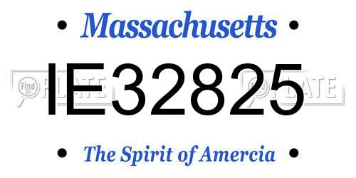 IE32825 Massachusetts License Plate
