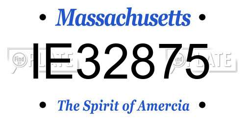 IE32875 Massachusetts License Plate
