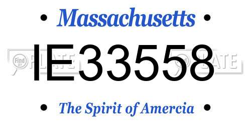 IE33558 Massachusetts License Plate