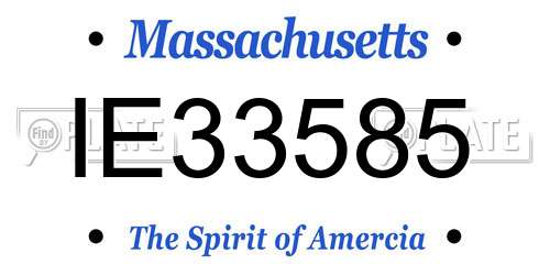 IE33585 Massachusetts License Plate