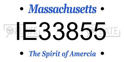IE33855 Massachusetts License Plate