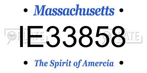 IE33858 Massachusetts License Plate