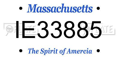IE33885 Massachusetts License Plate