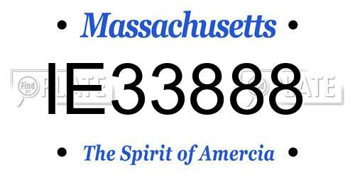 IE33888 Massachusetts License Plate
