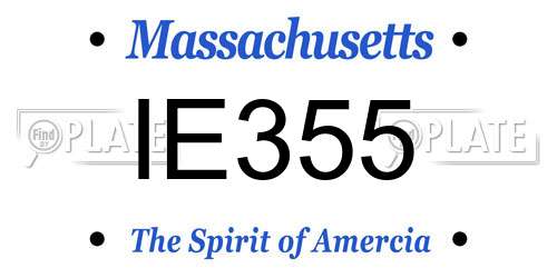 IE355 Massachusetts License Plate