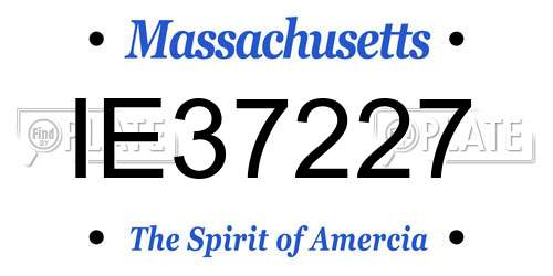 IE37227 Massachusetts License Plate