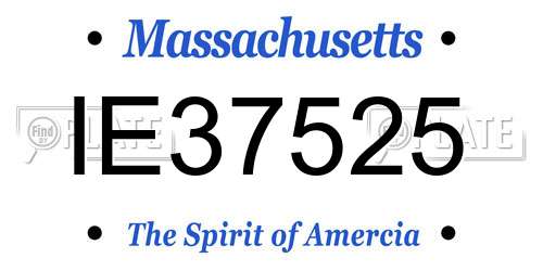 IE37525 Massachusetts License Plate