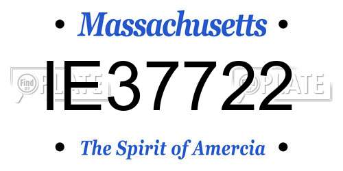 IE37722 Massachusetts License Plate