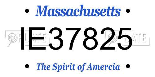 IE37825 Massachusetts License Plate