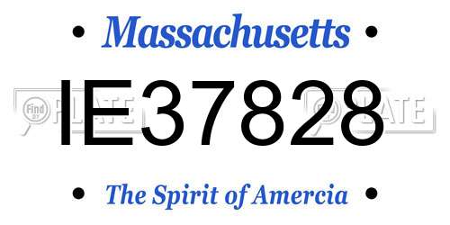 IE37828 Massachusetts License Plate