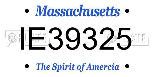 IE39325 Massachusetts License Plate