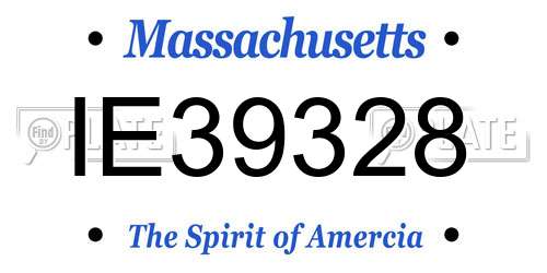IE39328 Massachusetts License Plate