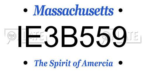 IE3B559 Massachusetts License Plate