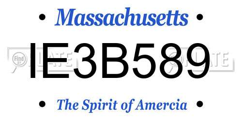 IE3B589 Massachusetts License Plate