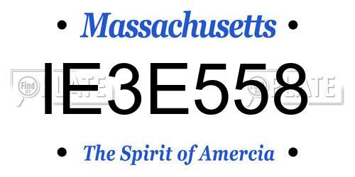 IE3E558 Massachusetts License Plate