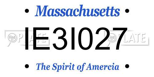 IE3I027 Massachusetts License Plate