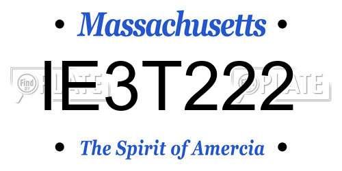 IE3T222 Massachusetts License Plate