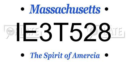 IE3T528 Massachusetts License Plate