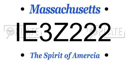 IE3Z222 Massachusetts License Plate