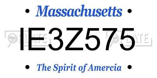 IE3Z575 Massachusetts License Plate