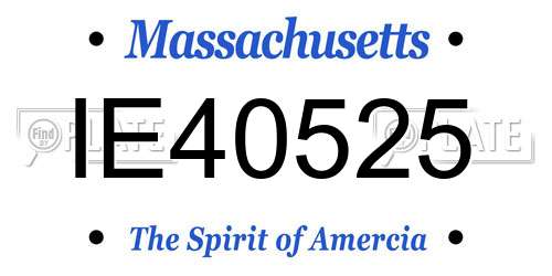 IE40525 Massachusetts License Plate
