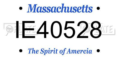 IE40528 Massachusetts License Plate