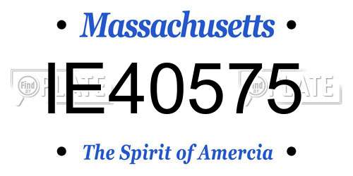 IE40575 Massachusetts License Plate