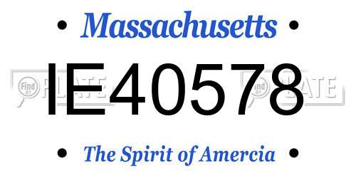 IE40578 Massachusetts License Plate