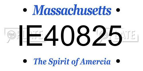 IE40825 Massachusetts License Plate