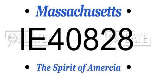 IE40828 Massachusetts License Plate
