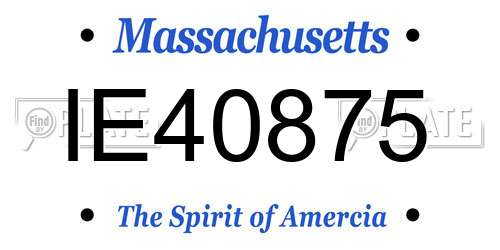 IE40875 Massachusetts License Plate