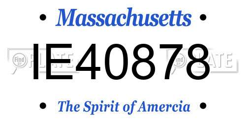 IE40878 Massachusetts License Plate