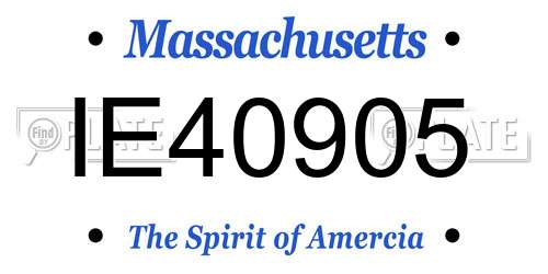 IE40905 Massachusetts License Plate
