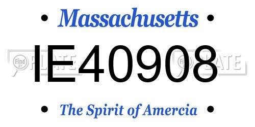 IE40908 Massachusetts License Plate