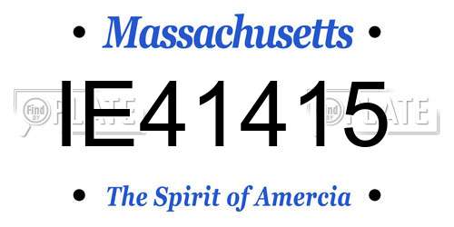 IE41415 Massachusetts License Plate