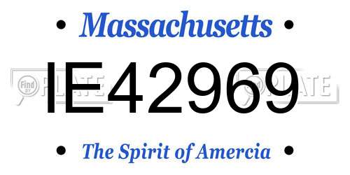 IE42969 Massachusetts License Plate