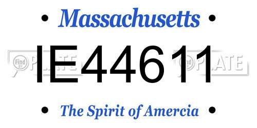 IE44611 Massachusetts License Plate