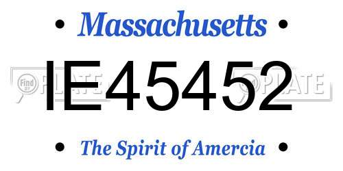 IE45452 Massachusetts License Plate