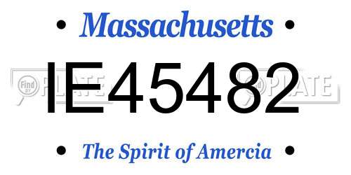 IE45482 Massachusetts License Plate