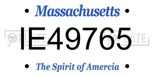 IE49765 Massachusetts License Plate