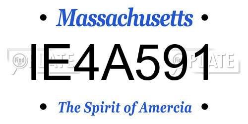 IE4A591 Massachusetts License Plate