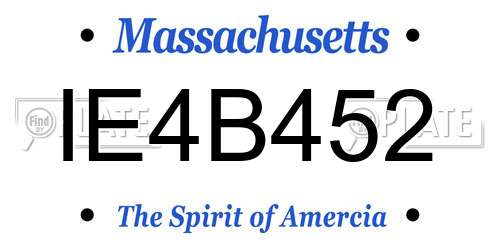 IE4B452 Massachusetts License Plate