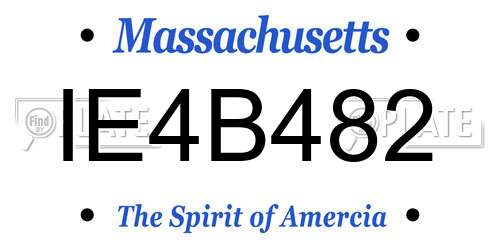 IE4B482 Massachusetts License Plate