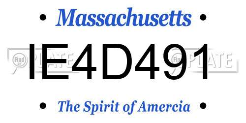 IE4D491 Massachusetts License Plate