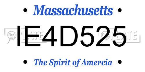 IE4D525 Massachusetts License Plate