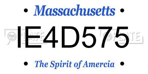 IE4D575 Massachusetts License Plate